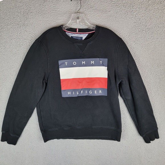 Tommy Hilfiger Womens Sweatshirt Flag Spell Out Pullover Long Sleeve M - Picture 1 of 9